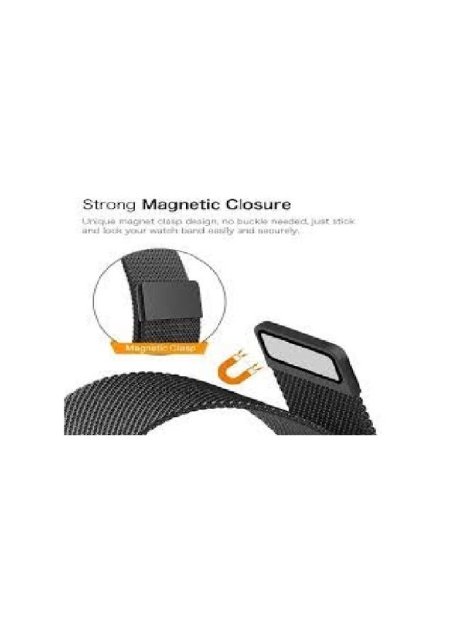 سوار مغناطيسي من الفولاذ المقاوم للصدأ مقاس 22 مم لساعة شاومي ريدمي 5 أكتيف/5 لايت - أسود - Image 2